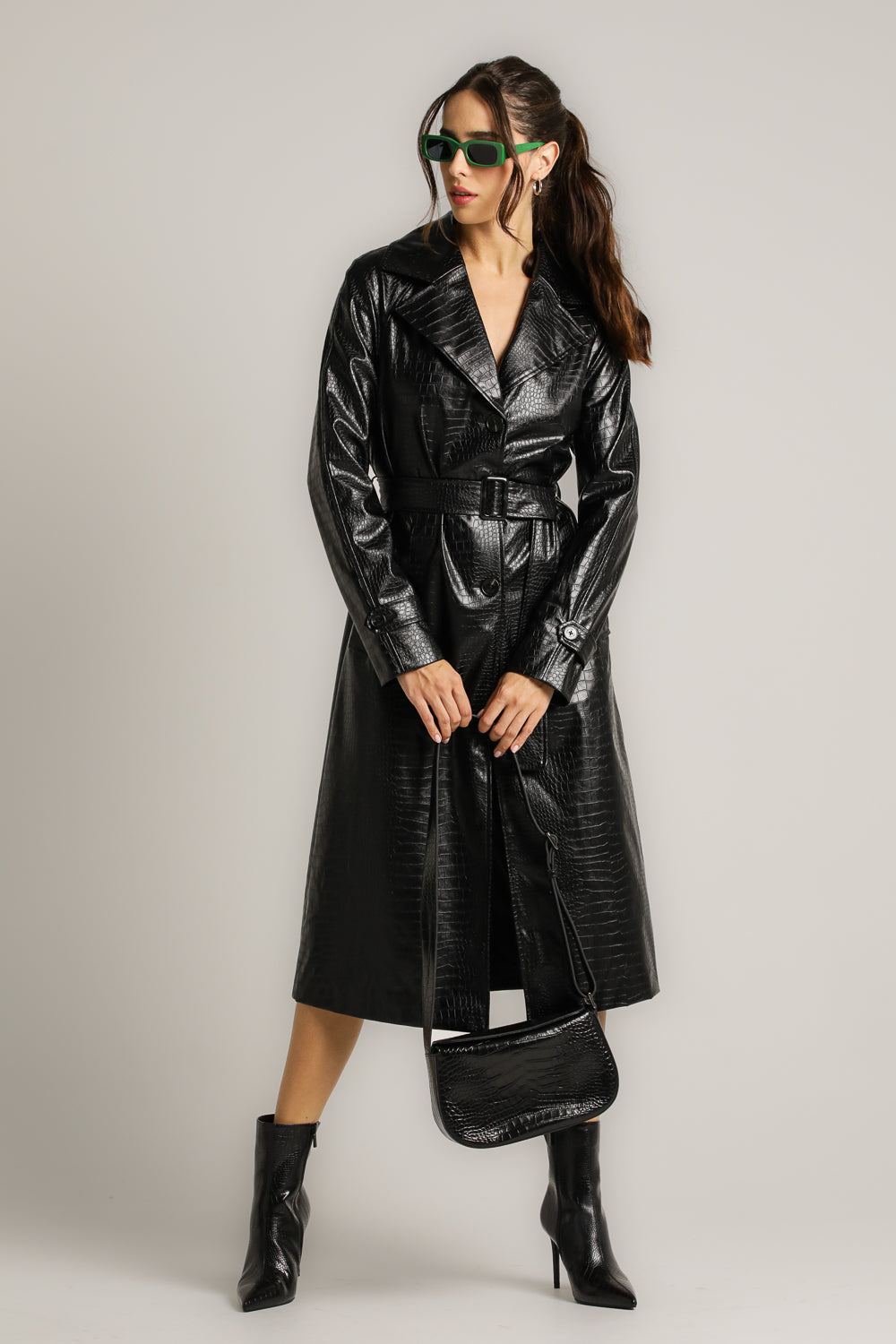 תיק צד מעור עם טקסטורה | קנת קול 