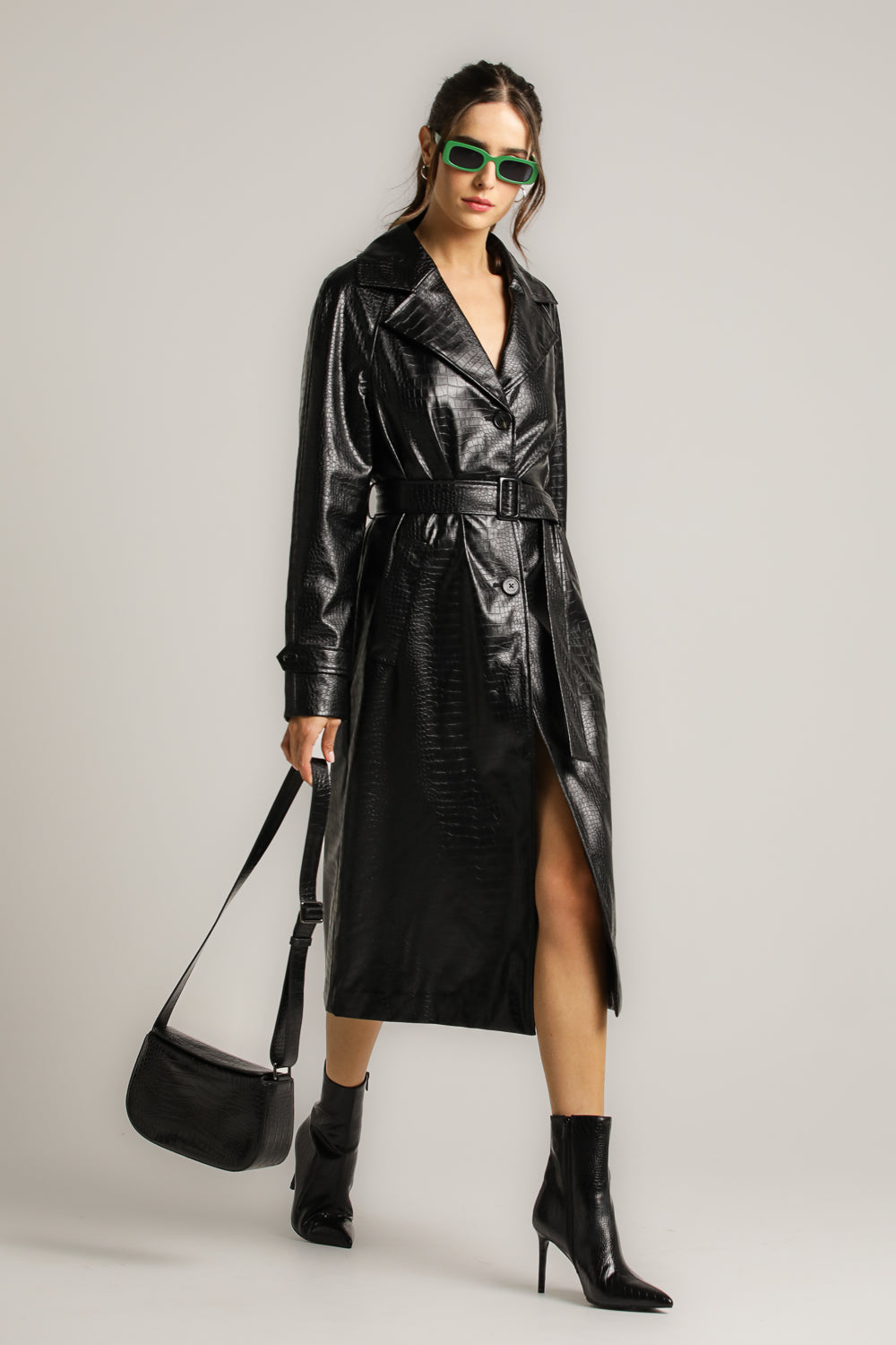 תיק צד מעור עם טקסטורה | קנת קול 