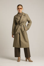 מעיל טראנץ' קלאסי בגוון ירוק זית | קנת קול