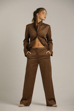 בלייזר דמוי זמש אלגנטי בצבע חום | קנת קול