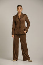 בלייזר דמוי זמש אלגנטי בצבע חום | קנת קול