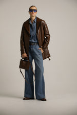 מעיל טראנץ דמוי עור בדפוס מנוחש | קנת קול