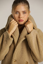 מעיל טדי ארוך במראה פרוותי | קנת קול