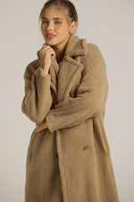 מעיל טדי ארוך במראה פרוותי | קנת קול