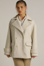 מעיל אוברסייז קצר בגימור צמרי | קנת קול