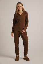 טישירט וואפל ארוכה עם פתח וי | קנת קול