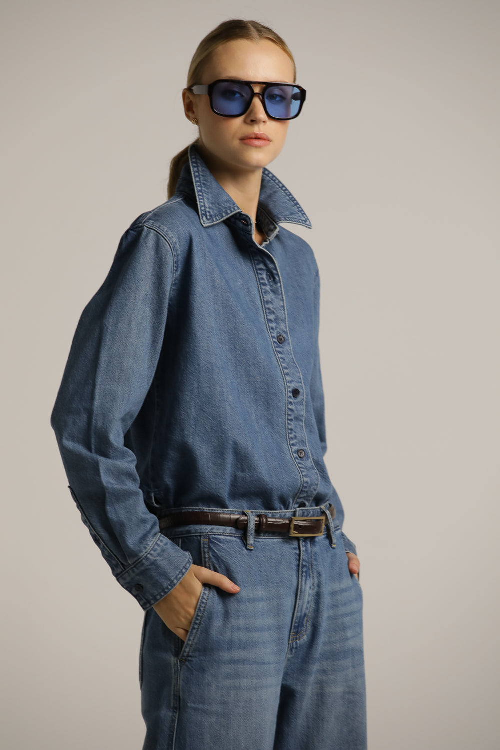 חולצת ג'ינס מכופתרת | קנת קול