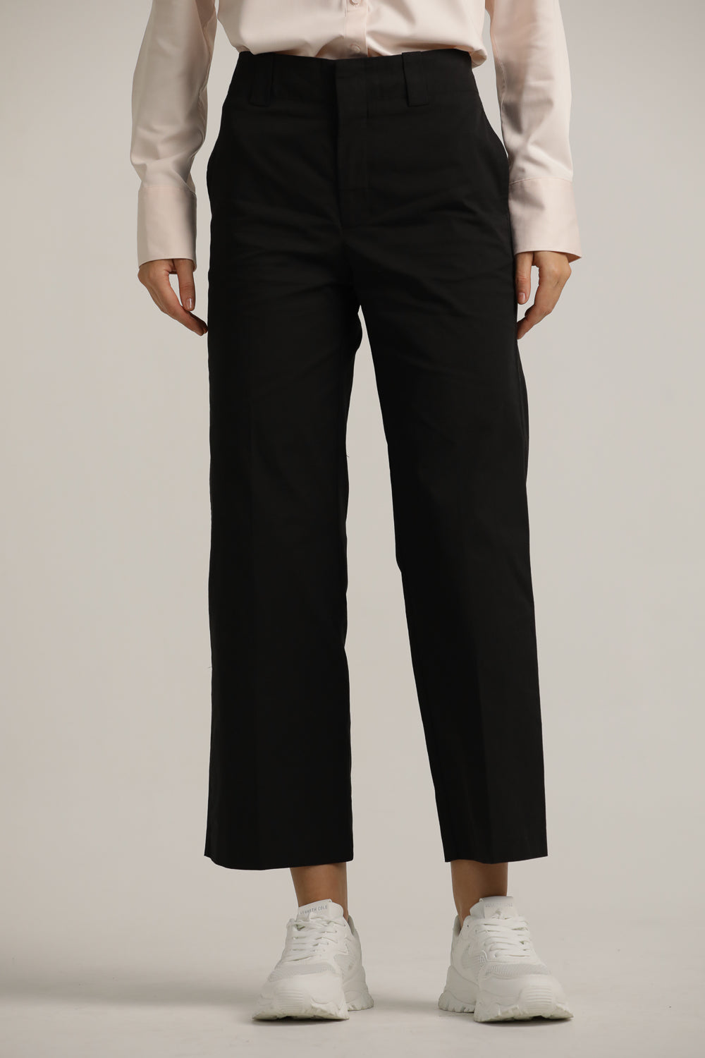 מכנסיים בגזרה ישרה עם מכפלת | קנת קול