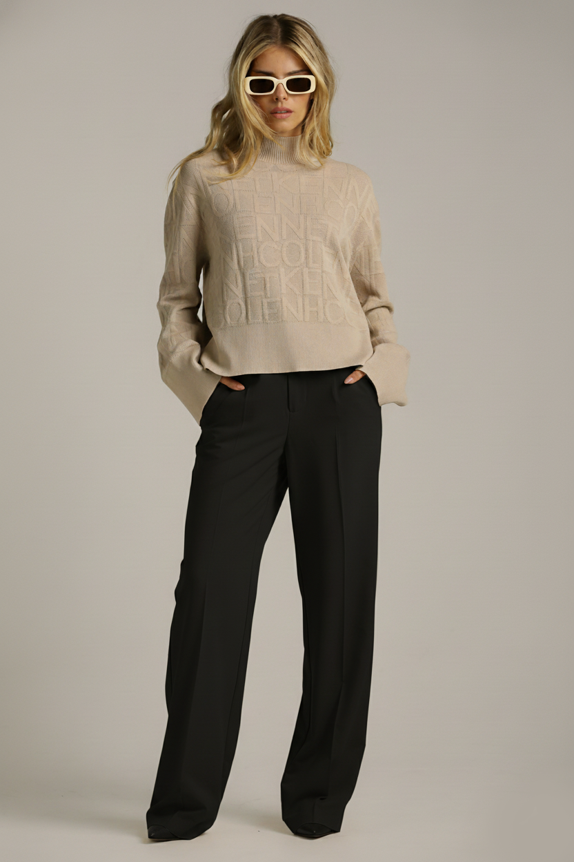 מכנסיים בגזרה ישרה וגבוהה | קנת קול