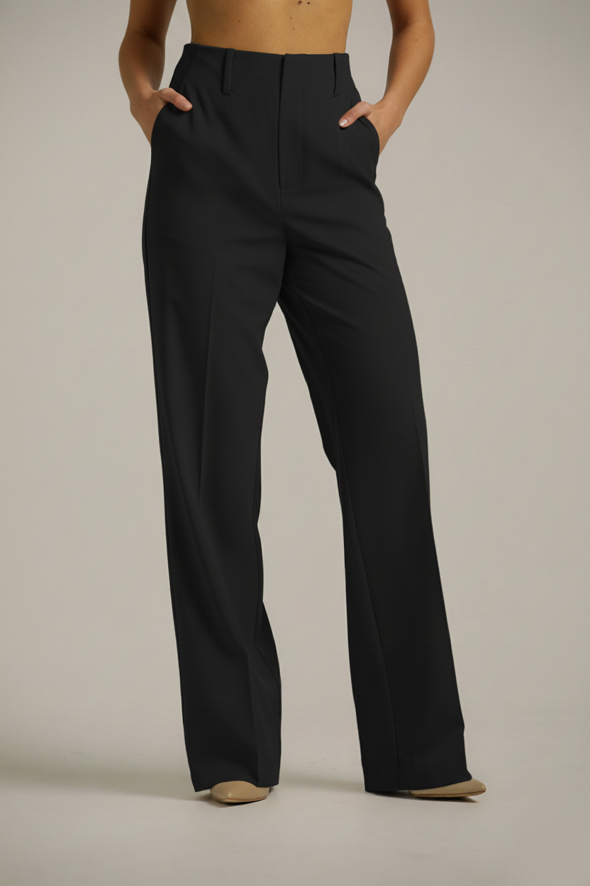 מכנסיים בגזרה ישרה וגבוהה | קנת קול