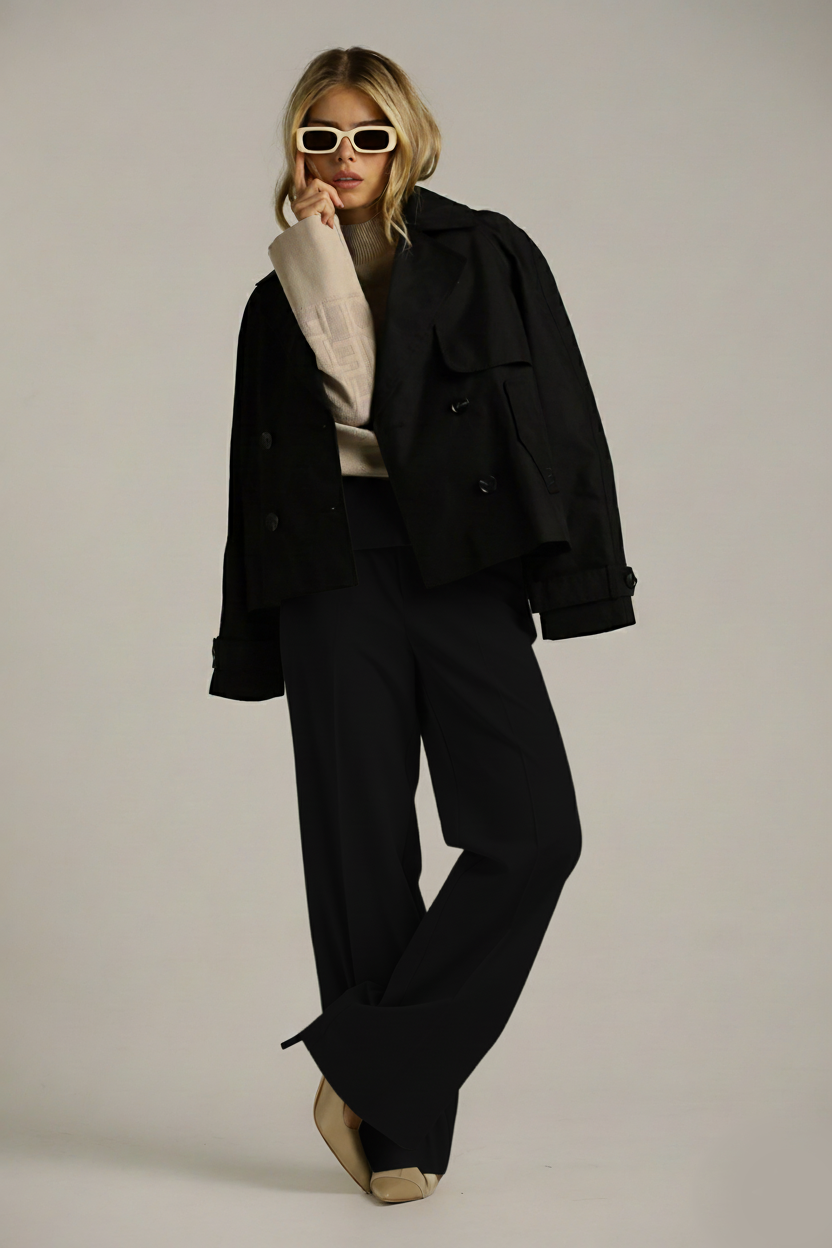 מכנסיים בגזרה ישרה וגבוהה | קנת קול