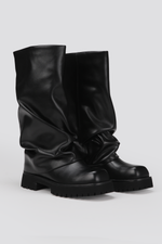 מגפי דמוי עור שחורים לנשים | קנת קול