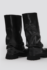 מגפי דמוי עור שחורים לנשים | קנת קול