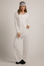 פיג'מת פולו ארוכה מריב רך | קנת קול