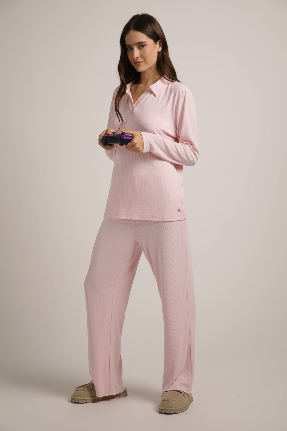 פיג'מת פולו ארוכה מריב רך | קנת קול