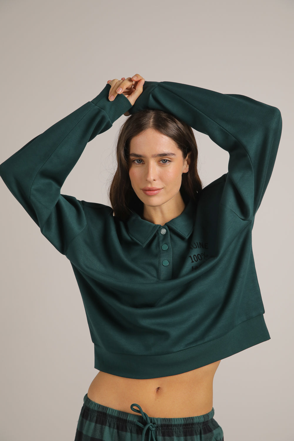 סווטשירט פולו בגזרת קרופ | קנת קול