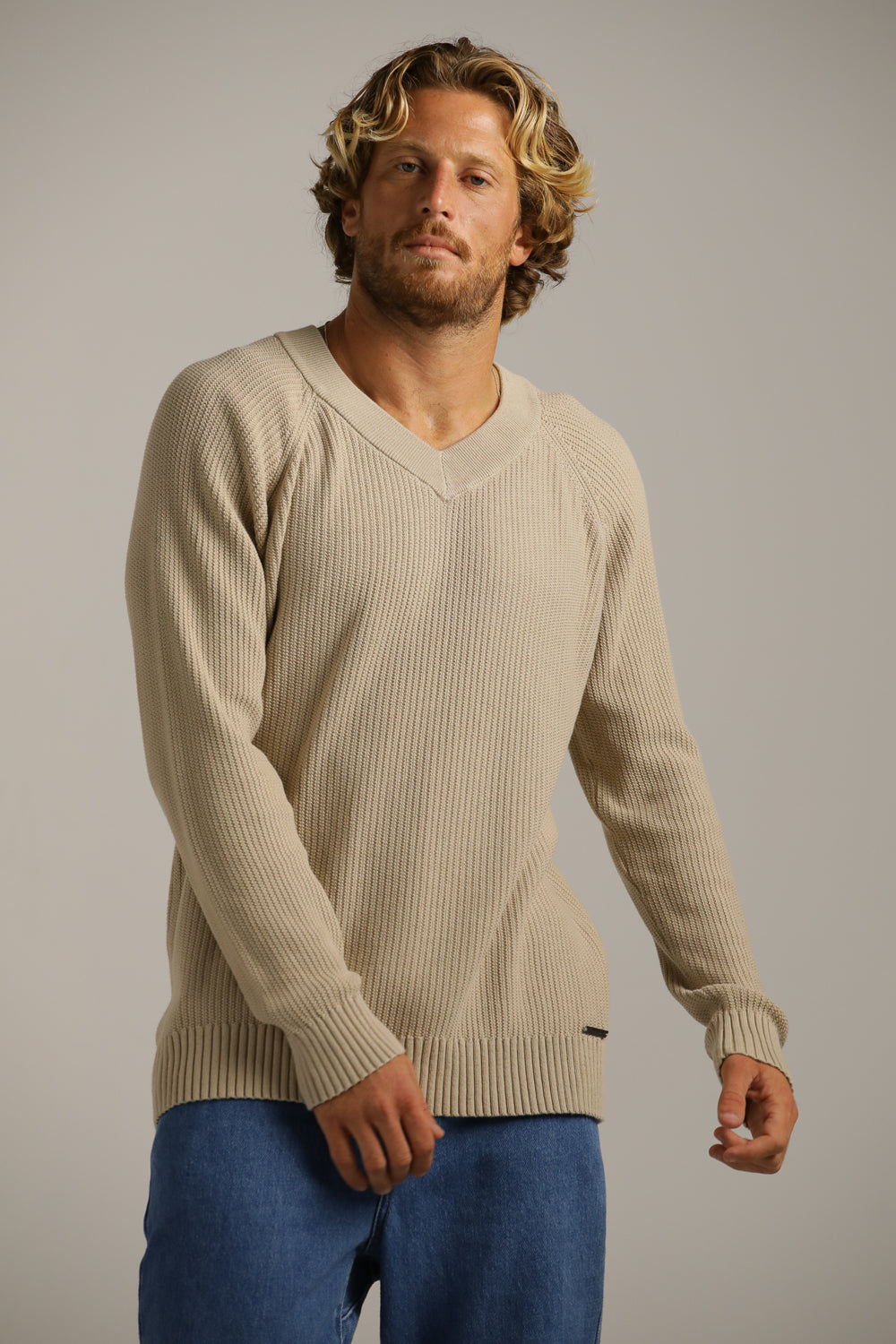 סריג רגלן צווארון וי | קנת קול