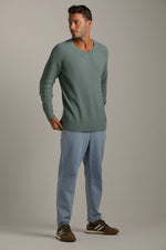 סריג רגלן צווארון וי | קנת קול