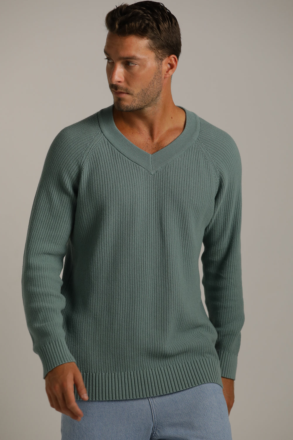 סריג רגלן צווארון וי | קנת קול