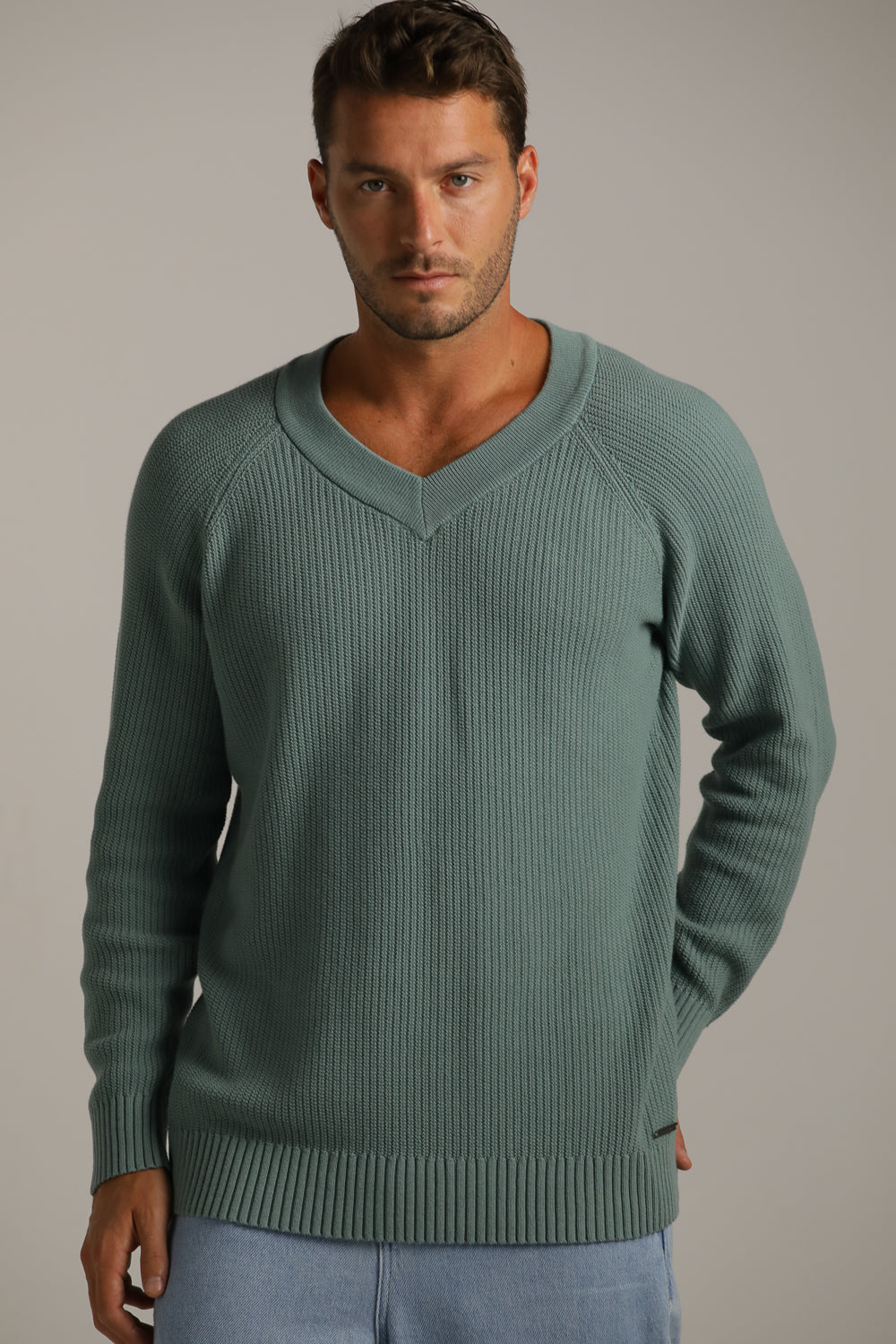 סריג רגלן צווארון וי | קנת קול