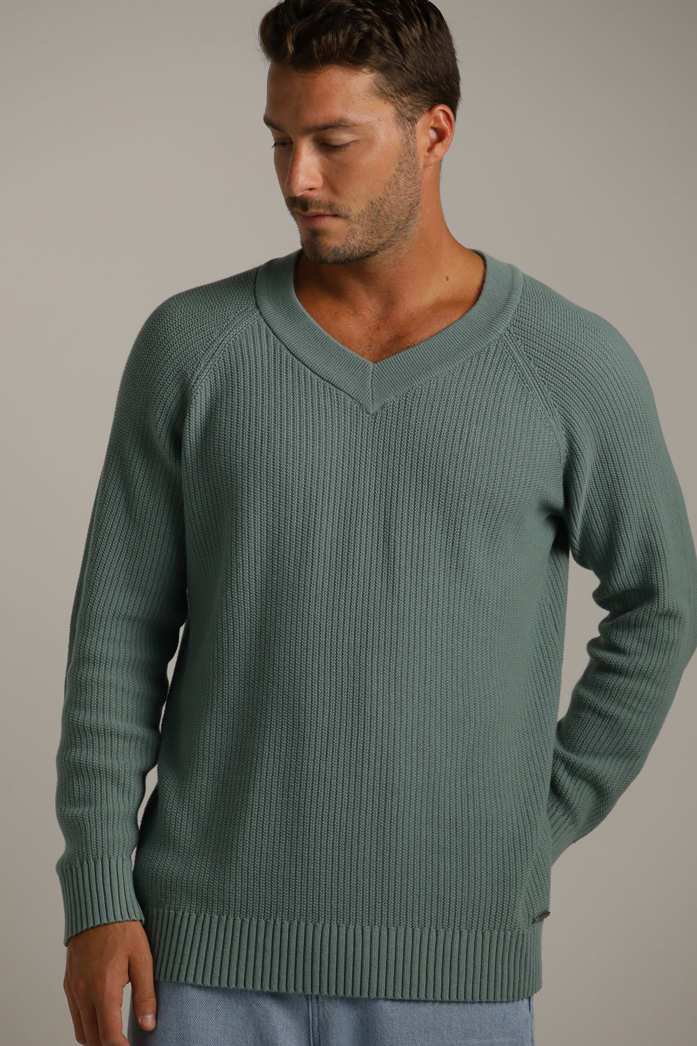 סריג רגלן צווארון וי | קנת קול