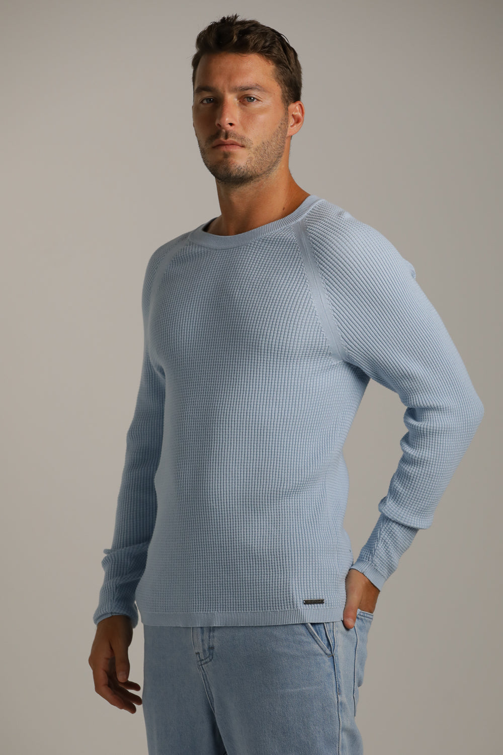 סריג רגלן דק בטקסטורת וואפל | קנת קול