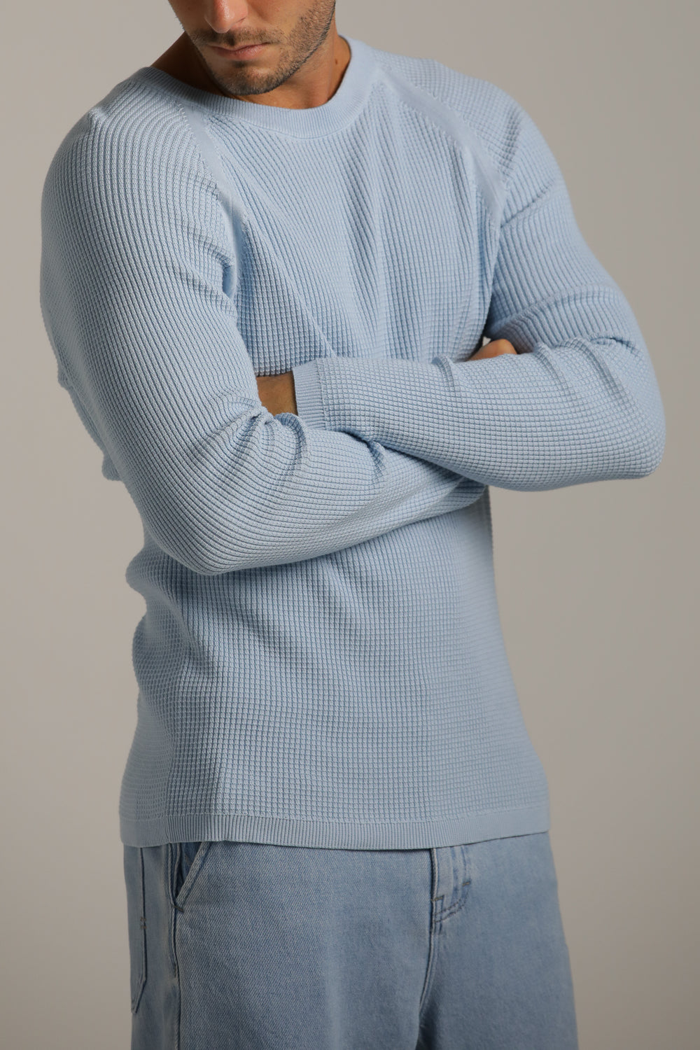 סריג רגלן דק בטקסטורת וואפל | קנת קול