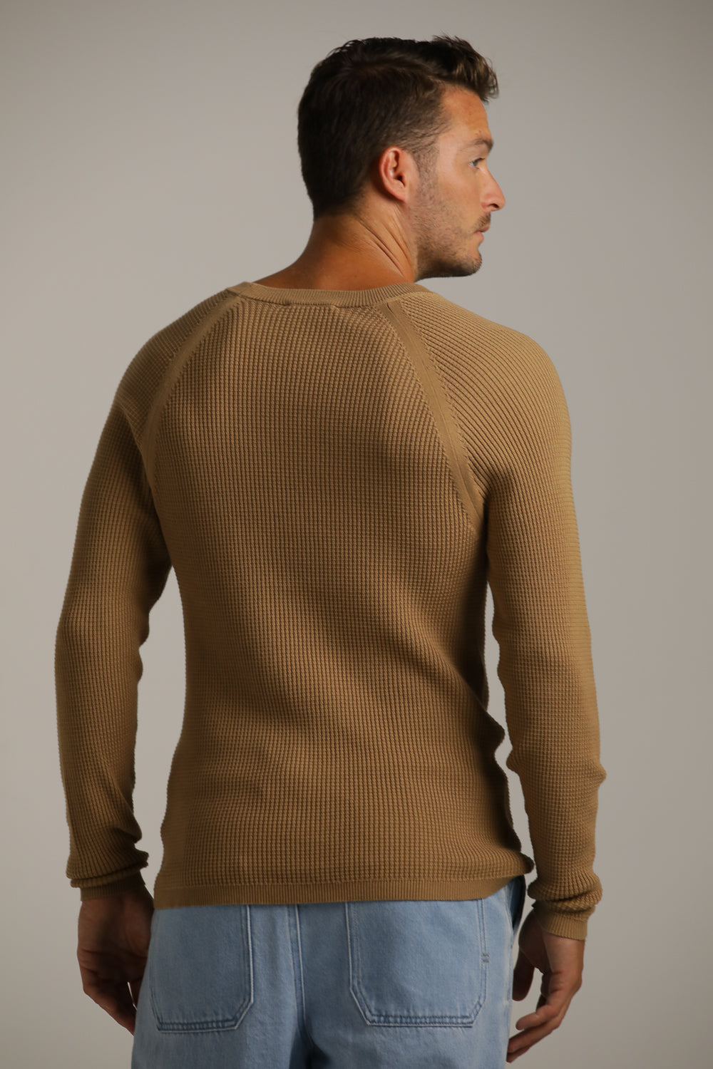 סריג רגלן דק בטקסטורת וואפל | קנת קול