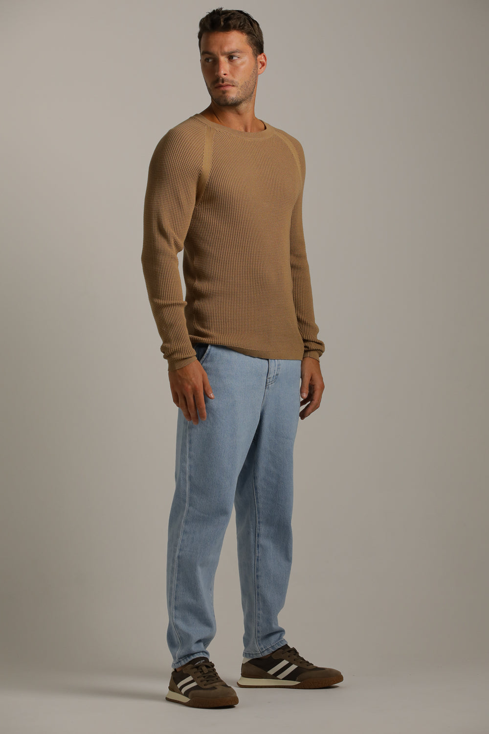 סריג רגלן דק בטקסטורת וואפל | קנת קול