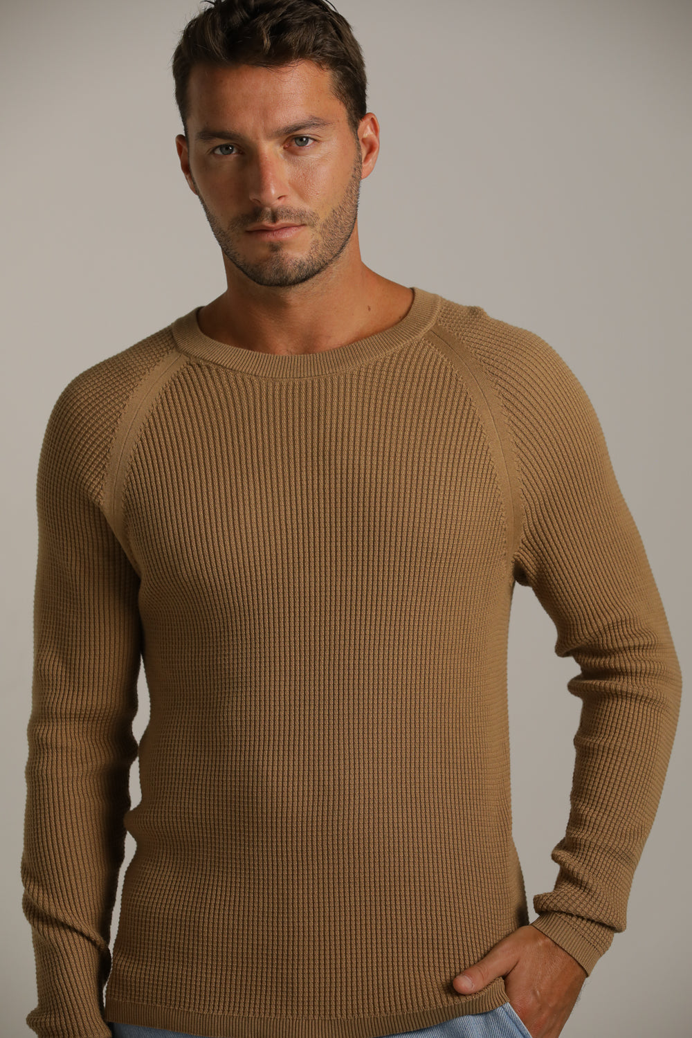 סריג רגלן דק בטקסטורת וואפל | קנת קול