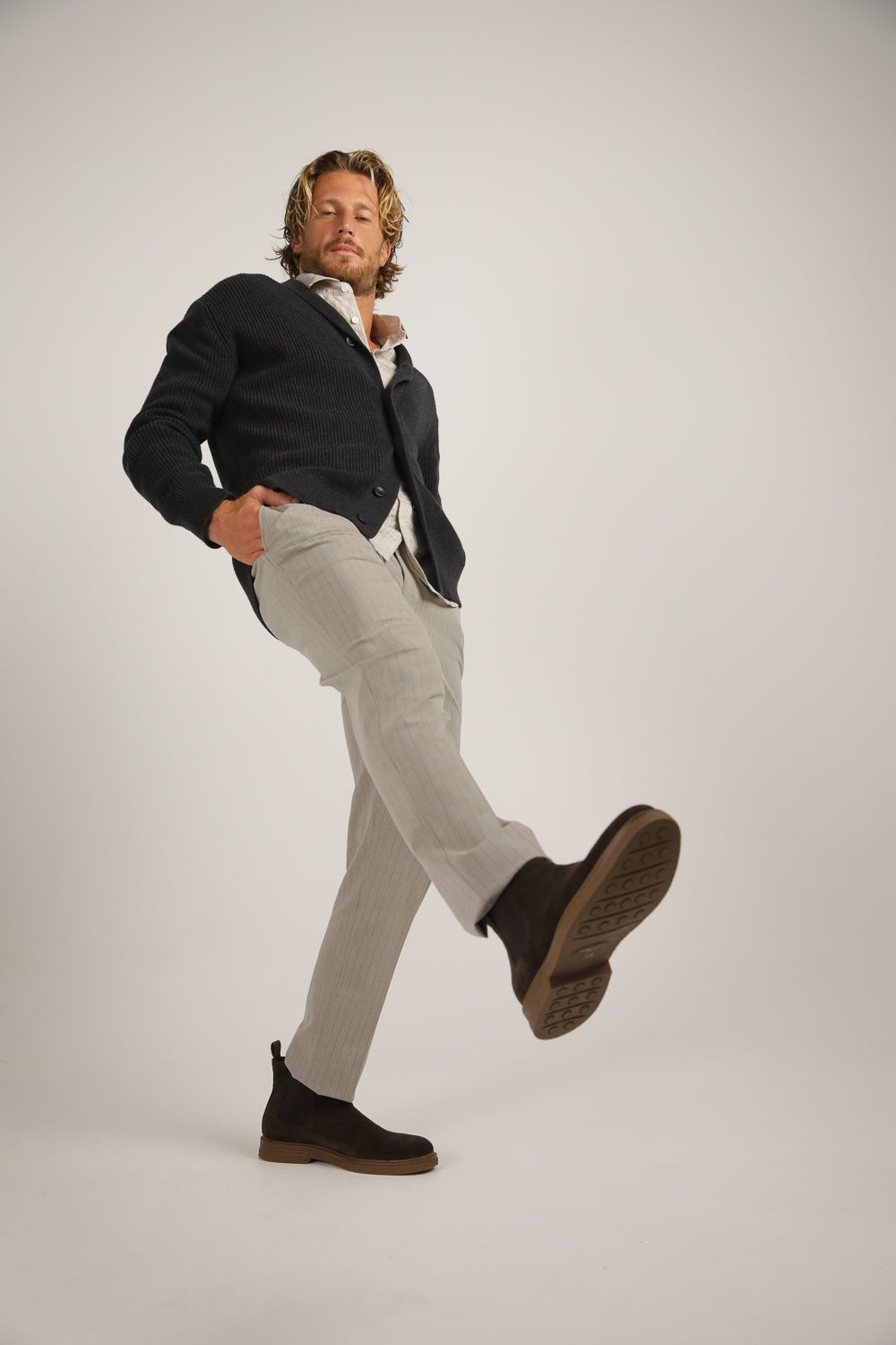 קרדיגן בסריגת ריב עבה | קנת קול