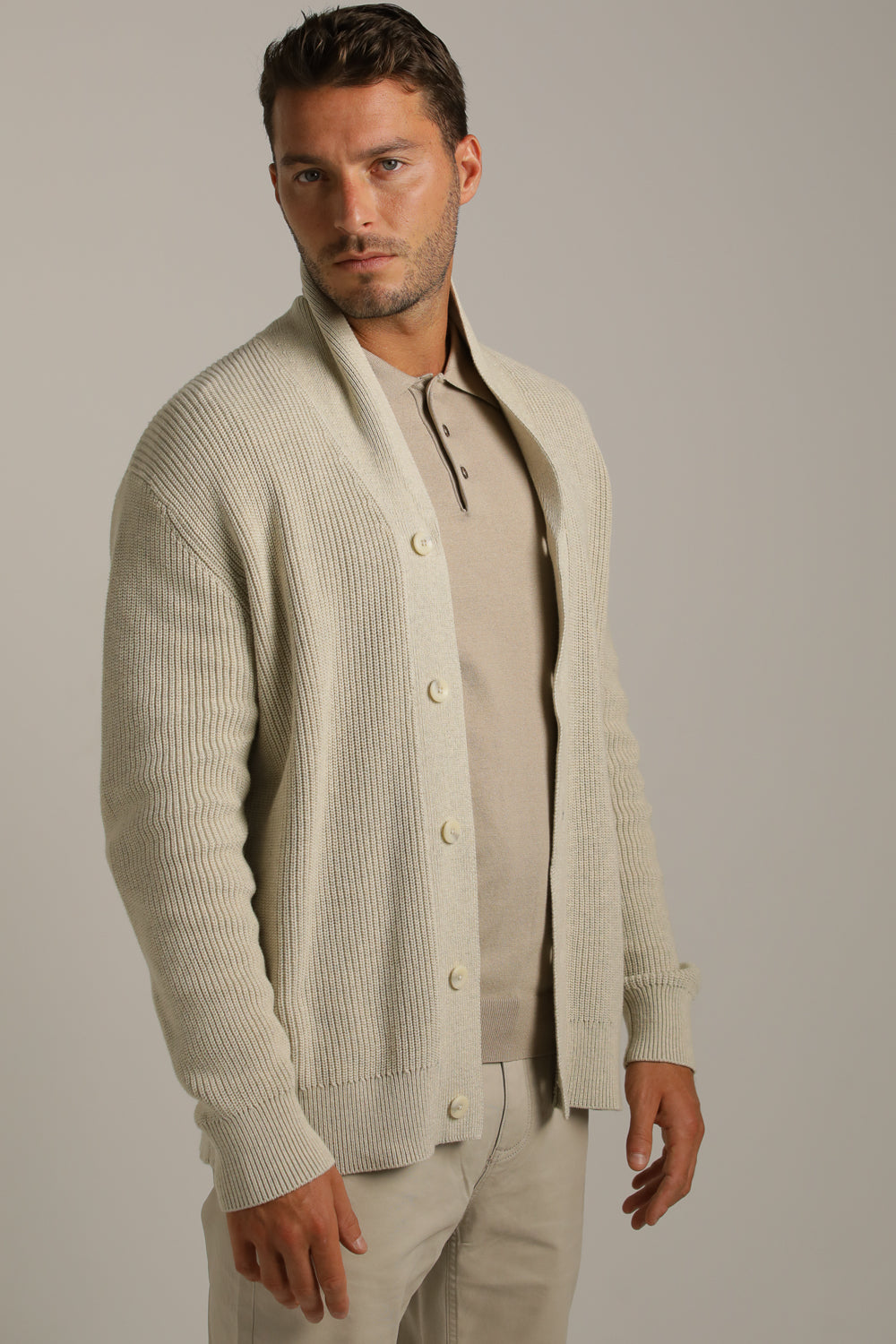 קרדיגן בסריגת ריב עבה | קנת קול