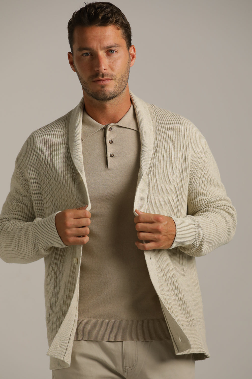 קרדיגן בסריגת ריב עבה | קנת קול