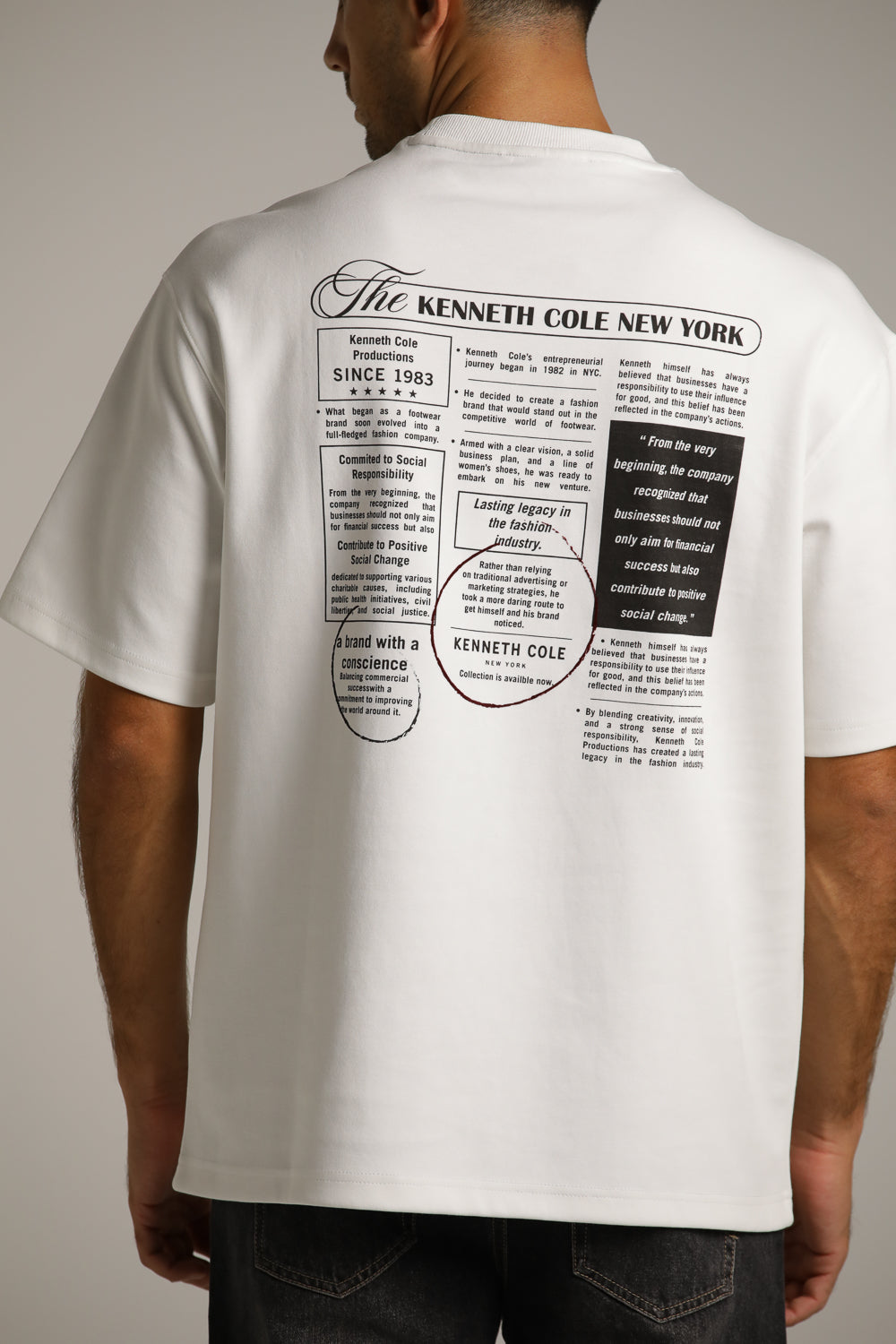 טישירט אוברסייז בעיצוב פרינט עיתון | קנת קול