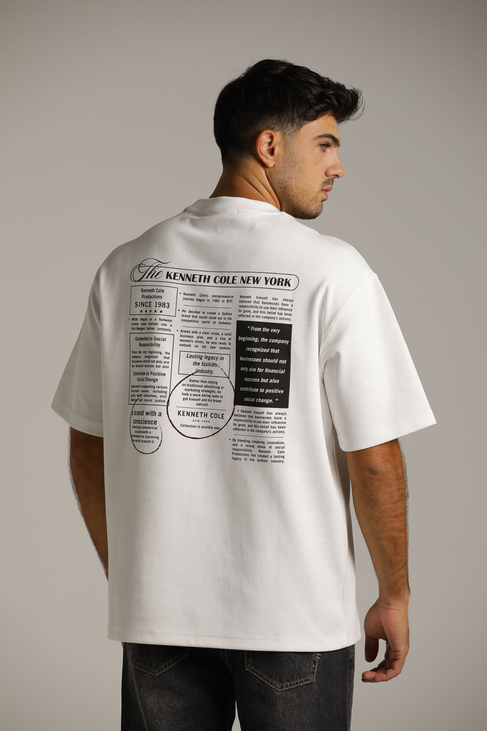 טישירט אוברסייז בעיצוב פרינט עיתון | קנת קול