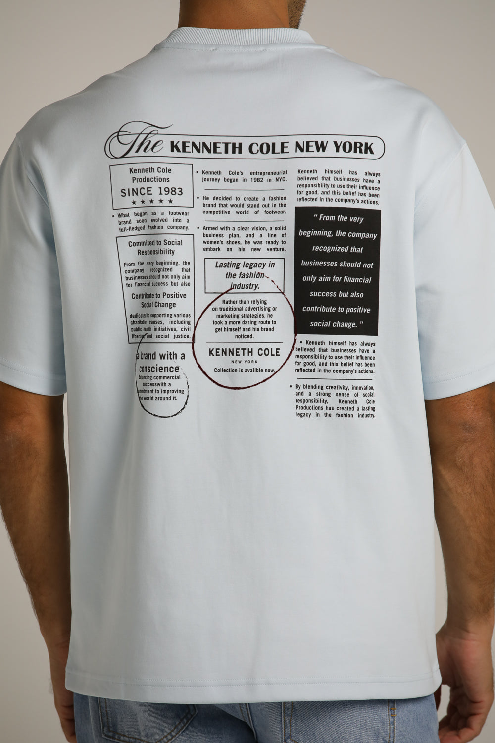 טישירט אוברסייז בעיצוב פרינט עיתון | קנת קול