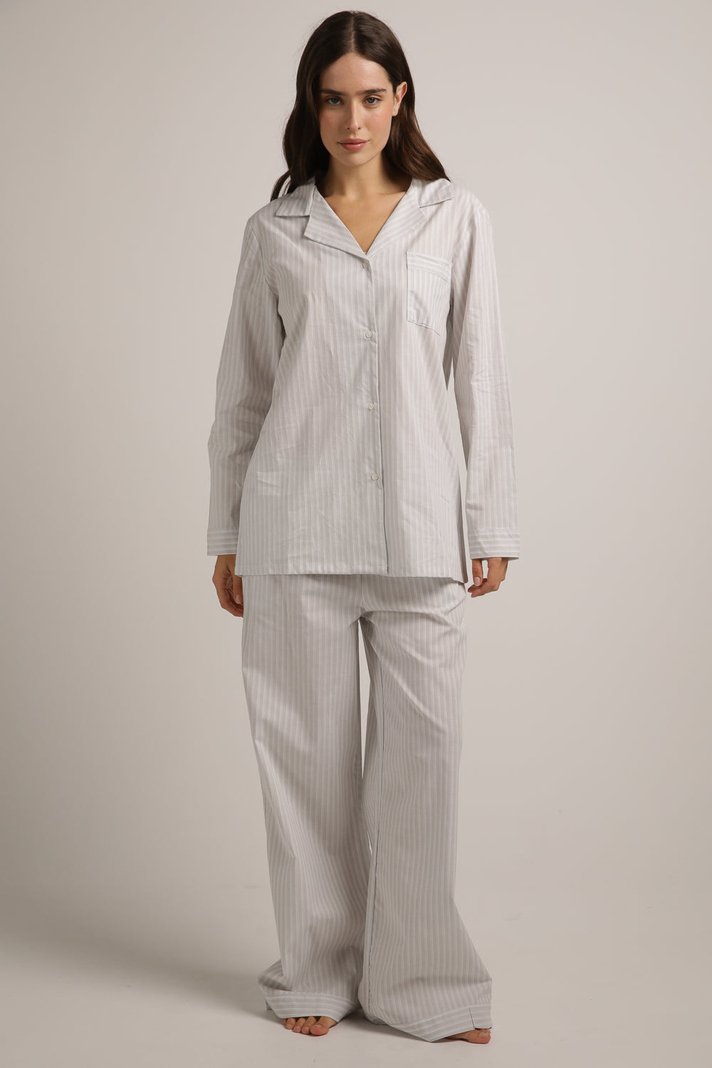 סט פיג'מה כותנה בעיצוב פסים | קנת קול