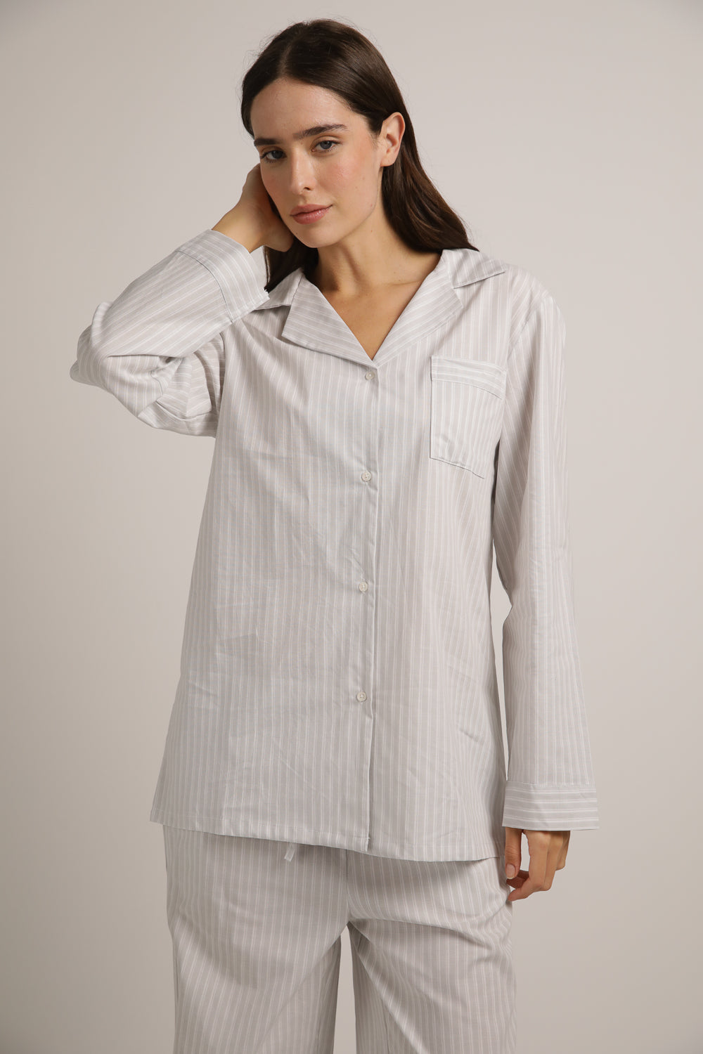 סט פיג'מה כותנה בעיצוב פסים | קנת קול