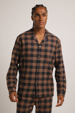 סט פיג'מה פלאנל בעיצוב משבצות | קנת קול