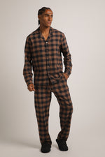 סט פיג'מה פלאנל בעיצוב משבצות | קנת קול