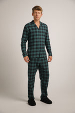 סט פיג'מה פלאנל בעיצוב משבצות | קנת קול