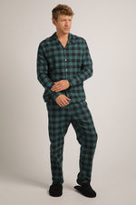 סט פיג'מה פלאנל בעיצוב משבצות | קנת קול