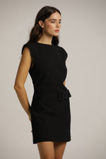 שמלת מיני ללא שרוולים עם חגורה | קנת קול