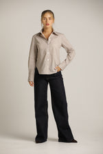 חולצה מכופתרת בטקסטורת פסים | קנת קול