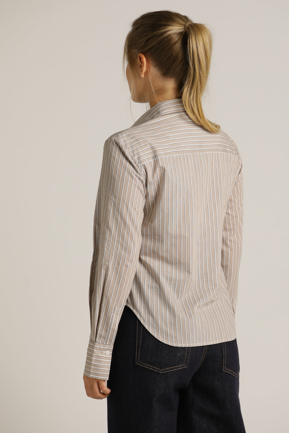 חולצה מכופתרת בטקסטורת פסים | קנת קול