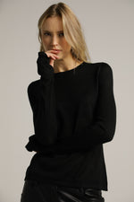 סריג דק במראה חצי שקוף עם סיומת כפפה | קנת קול