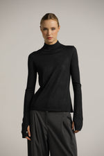 סריג גולף ארוך עם סיומת כפפה | קנת קול