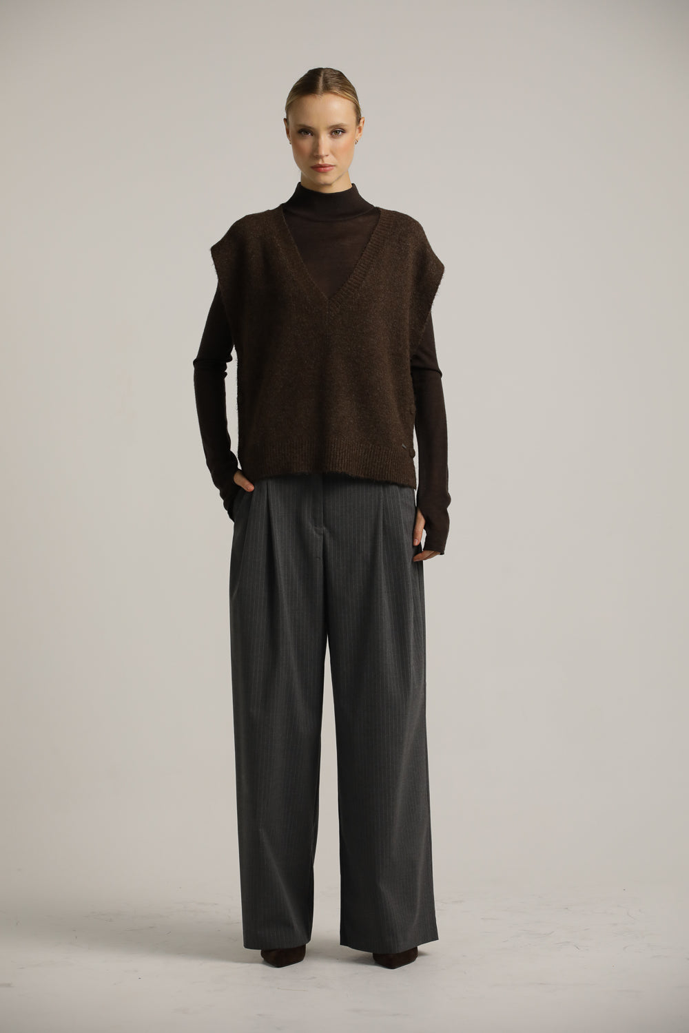 סריג גולף ארוך עם סיומת כפפה | קנת קול