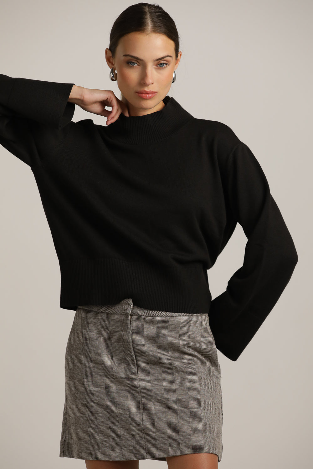 סריג בגזרת אוברסייז עם צווארון גולף | קנת קול