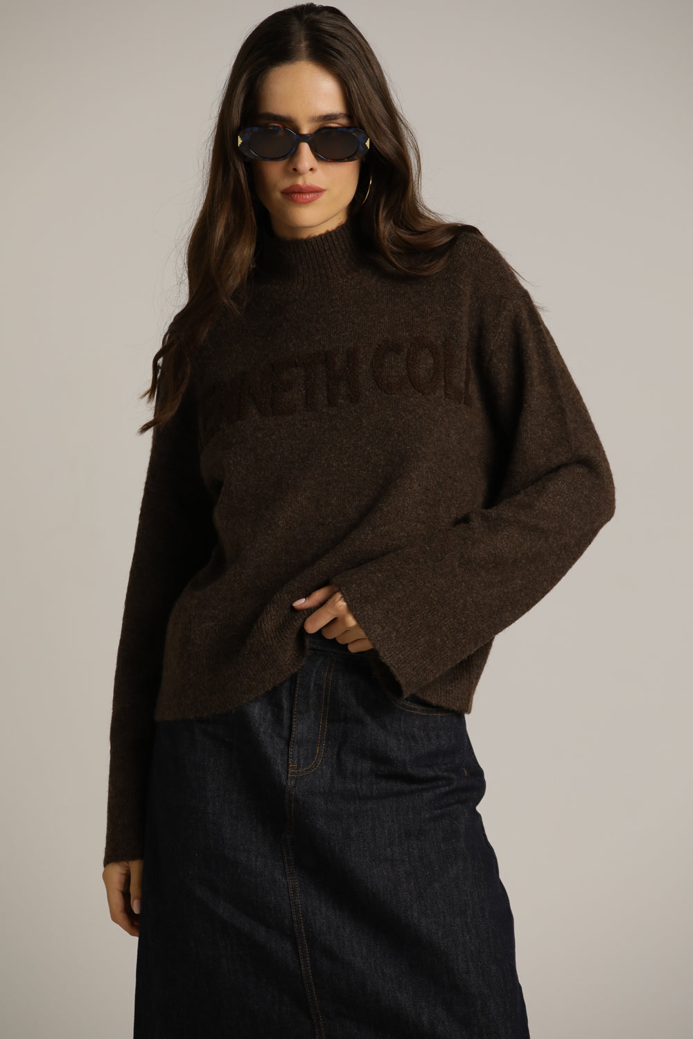 סריג עבה בסגנון גולף עם הטבעת לוגו | קנת קול